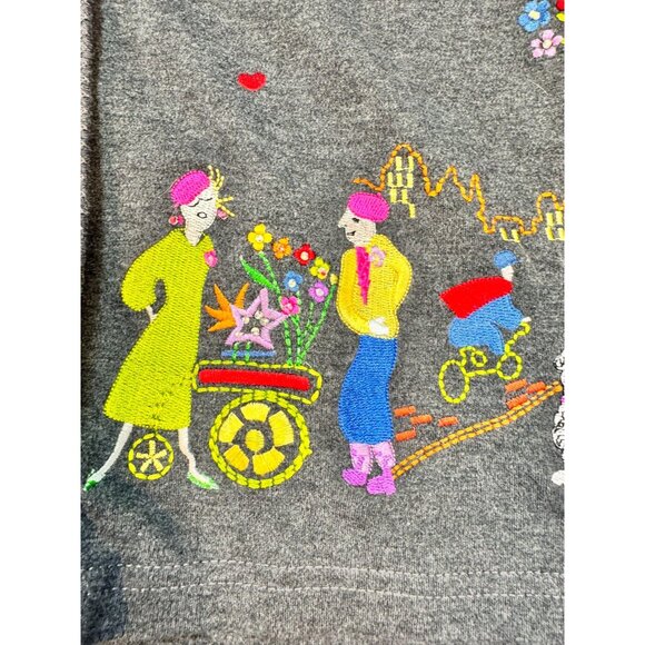 Marisa Christina Women's Embroidered Cardigan & Maxi Dress Set Size M Gray - Picture 4 of 12